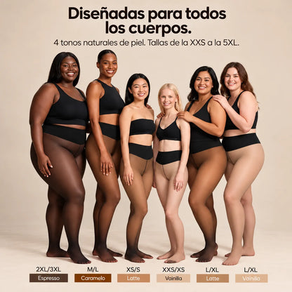 Medias térmicas con forro polar y efecto transparente