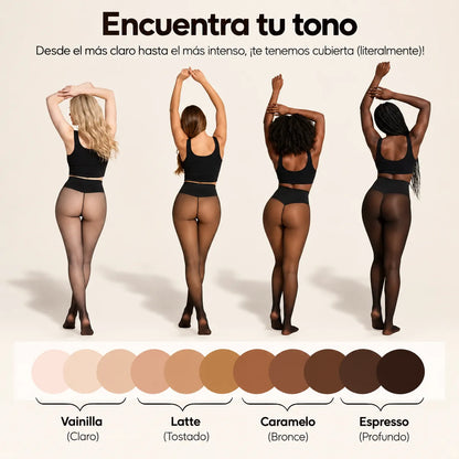 Medias térmicas con forro polar y efecto transparente
